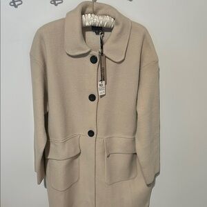 Coco + Carmen Cream Pea Coat with Peter Pan Collar